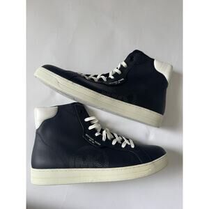 Michael Kors Keating High Top Sneakers Size 11.5 Optic White/Black - Leather New